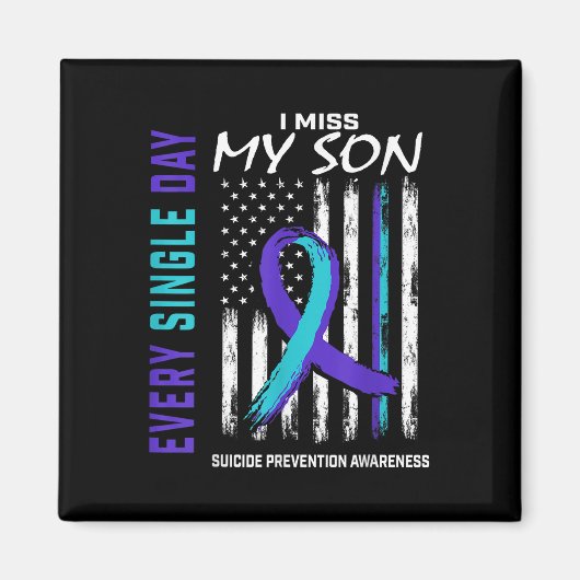 Ik mis mijn zoon Suicide Awareness Prevention Amer Magneet (Voorkant)
