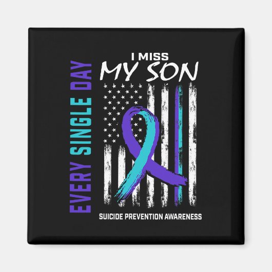Ik mis mijn zoon Suicide Awareness Prevention Amer Magneet (Voorkant)