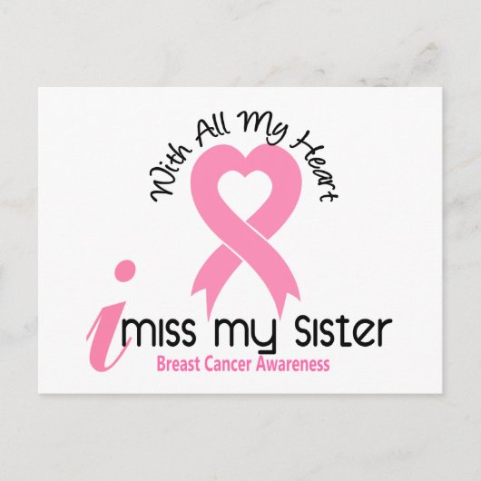 Ik mis mijn zus borstkanker briefkaart (Voorkant)
