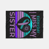 Ik mis mijn zuster hart lint zelfmoord bewustzijn  fleece deken (Voorkant (Horizontaal))