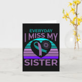 Ik mis mijn zuster hart lint zelfmoord bewustzijn  kaart (Gele Bloem)