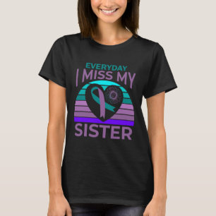 Ik mis mijn zuster hart lint zelfmoord bewustzijn t-shirt