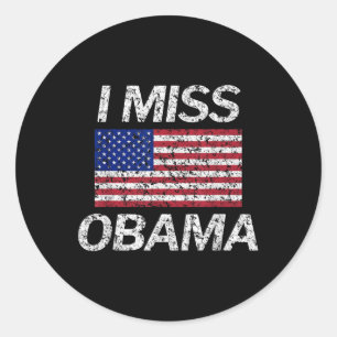 Ik mis President Obama Faded Grunge Ronde Sticker