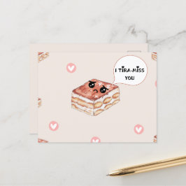 Ik mis ( TIRA-MISS) je wenskaart Aankondigingskaart
