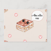 Ik mis ( TIRA-MISS) je wenskaart Aankondigingskaart (Voorkant)