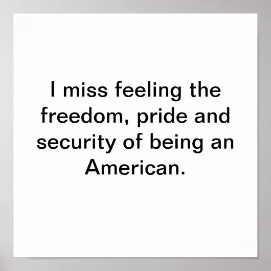 Ik mis trots op het Amerikaans zijn Poster (Voorkant)