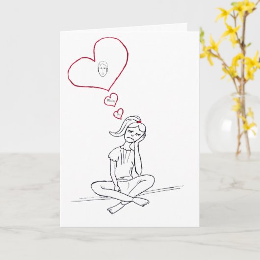 Ik mis u kaard kaart (Gele Bloem)