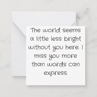 Ik mis u notitiekaartje