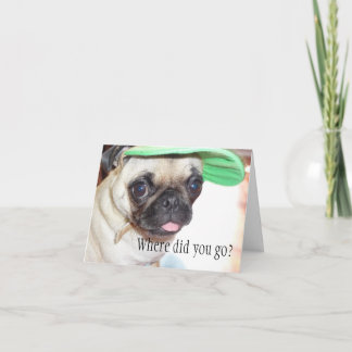 Ik mis u Pug de Kaart van het Puppy
