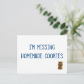 Ik mis zelfgemaakte koekjes! briefkaart (Staand voorkant)