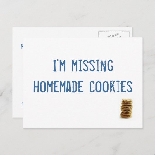 Ik mis zelfgemaakte koekjes! briefkaart (Voorkant / Achterkant)