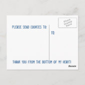 Ik mis zelfgemaakte koekjes! briefkaart (Achterkant)