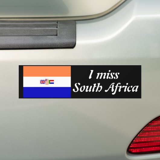 Ik mis Zuid-Afrika Bumpersticker (Op auto)