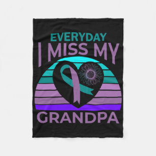 Ik Miss My Grandpa Heart Suicide Awareness Grandda Fleece Deken