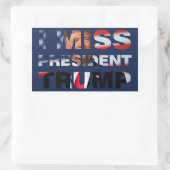 Ik Miss President Trump Rechthoekige Sticker (Tas)