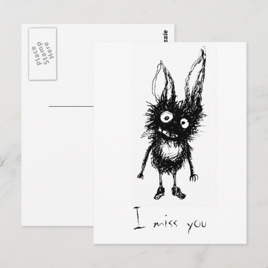 Ik Miss U Briefkaart (Voorkant / Achterkant)