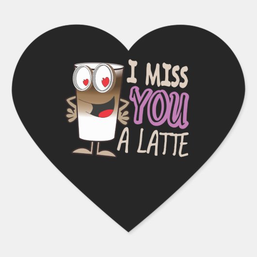 Ik Miss U een Latte Hart Sticker (Voorkant)