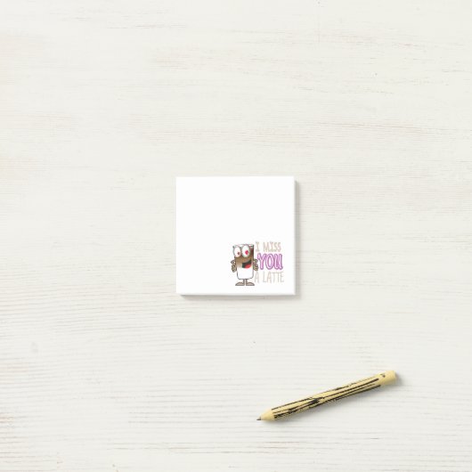 Ik Miss U een Latte Post-it® Notes (Op bureau)