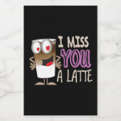 Ik Miss U een Latte Voedselcontainer Etiket (Enkel label)