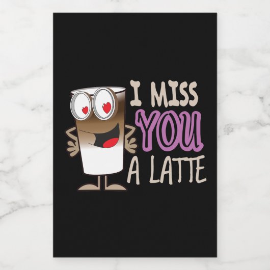 Ik Miss U een Latte Voedselcontainer Etiket (Enkel label)