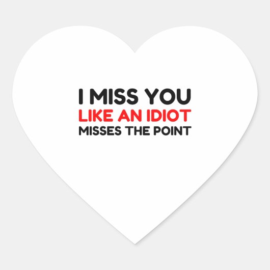 Ik Miss U Hart Sticker (Voorkant)