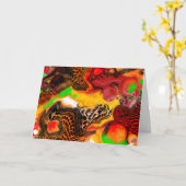 Ik Miss U | Kleurrijke Abstracte fluïde kunst Kaart (Gele Bloem)