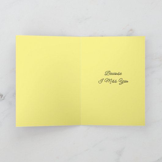 Ik Miss U | Kute en zonnebloem Kaart (Binnen)