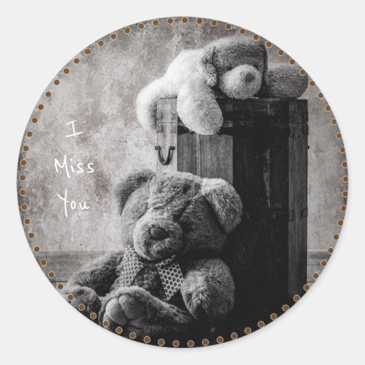 Ik Miss U Ronde Sticker (Voorkant)