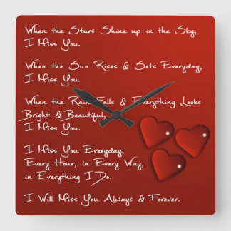 Ik Miss U Square Wall Klock Vierkante Klok