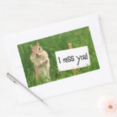 Ik Miss You Chipmunk met Sign. Rechthoekige Sticker (Envelop)