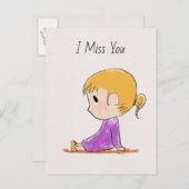 Ik Miss You Cute Briefkaart (Voorkant / Achterkant)