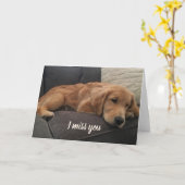 Ik Miss You Cute Golden Retriever Kaart (Gele Bloem)