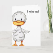 Ik Miss You Cute Simple Duck Illustrated Greeting Kaart (Voorkant)