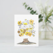 Ik Miss You Floral Briefkaart (Staand voorkant)