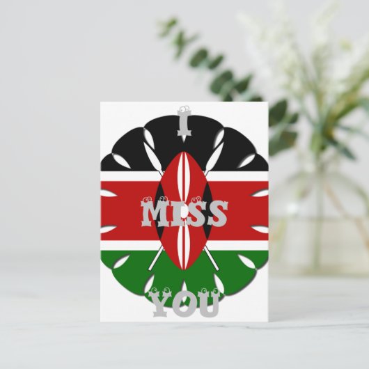Ik Miss You Kenya Briefkaart (Staand voorkant)