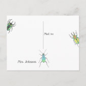 Ik Miss You Love Bugs Beetle Pattern Teacher Briefkaart (Achterkant)