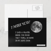 Ik Miss You Poem: Onder de maan gebeden Briefkaart (Voorkant / Achterkant)