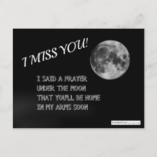 Ik Miss You Poem: Onder de maan gebeden Briefkaart