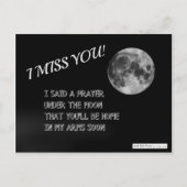 Ik Miss You Poem: Onder de maan gebeden Briefkaart (Voorkant)