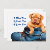 Ik Miss You Puppy Briefkaart (Voorkant / Achterkant)