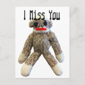 Ik Miss You Sock Monkey Briefkaart (Voorkant)