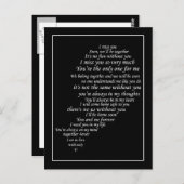 Ik Miss You Text ook, in de helft van het hart Briefkaart (Voorkant / Achterkant)