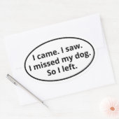 Ik miste mijn hond ovale sticker (Envelop)
