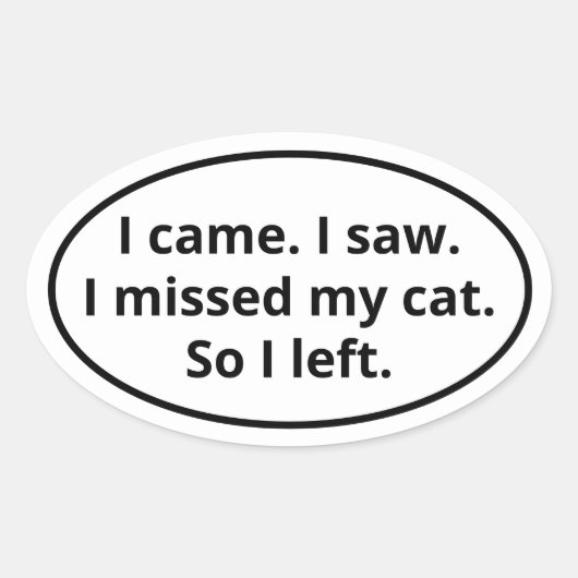 Ik miste mijn kat ovale sticker (Voorkant)