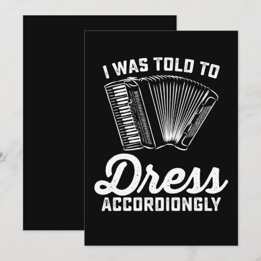 Ik moest accordeon aankleden kaart (Voorkant / Achterkant)