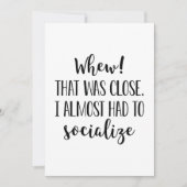 Ik moest bijna socialiseren bedankkaart (Voorkant)