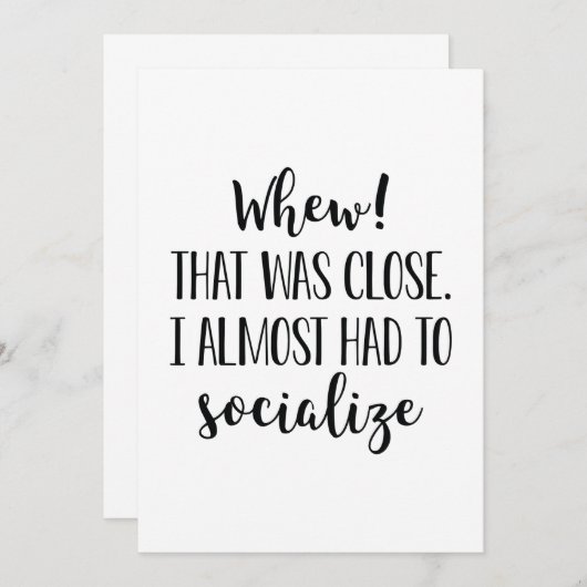Ik moest bijna socialiseren bedankkaart (Voorkant / Achterkant)
