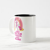 Ik moet alleen maar dramatisch luie eenhoorn zijn tweekleurige koffiemok (Voorkant links)