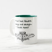 Ik moet altijd bloemen hebben, Monet Tweekleurige Koffiemok (Voorkant links)