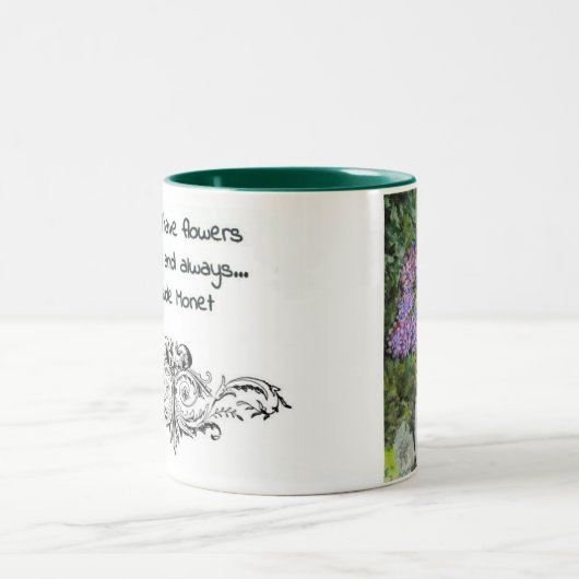 Ik moet altijd bloemen hebben, Monet Tweekleurige Koffiemok (Center)